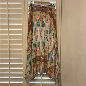 Da-Nang Silk Multicolor Asymmetrical Maxi Skirt